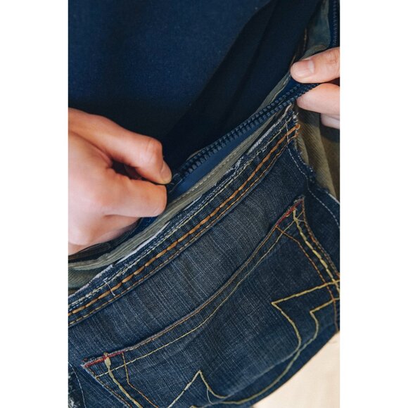 Rework True Religion Denim Wide Side Bag - Picture 2 of 8